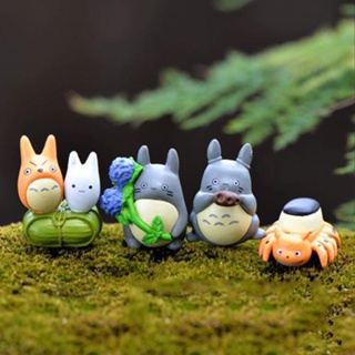 ตุ๊กตาฟิกเกอร์ การ์ตูน My Neighbor Totoro ขนาดเล็ก สําหรับตกแต่งสวนขวด 4 ชิ้น ต่อชุด