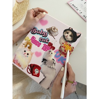 ใหม่ เคส ลายแมว หมุนได้ 360 องศา สําหรับ iPad Pro 11 2021 2020 iPad Air 4 Air 5 2022 iPad Mini 6 2021 9th 8th 10.2 นิ้ว