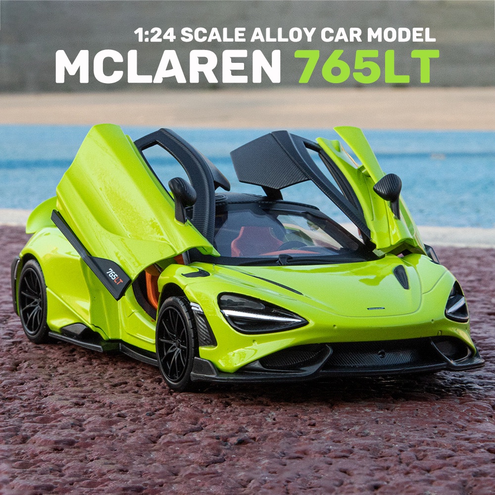 โมเดลรถยนต์-สเกล-1-24-mclaren-765lt-โลหะผสม-ของเล่น-ของขวัญวันเกิด-สําหรับเด็กผู้ชาย