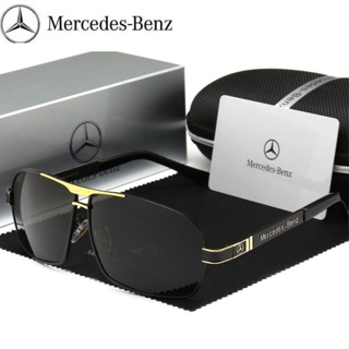 Mercedes Benz แว่นตากันแดด เลนส์กระจกโพลาไรซ์ โลหะ สไตล์คลาสสิก แฟชั่นสําหรับผู้ชาย