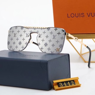 Lv 2023 แว่นตากันแดด กรอบสีทอง ไล่โทนสี หรูหรา ไม่มีขอบ ทรงสี่เหลี่ยม แฟชั่นสําหรับผู้หญิง UV400