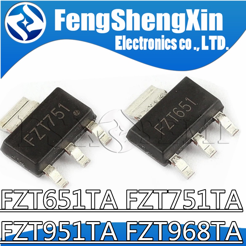 กระแสไฟสูง แบบแบน 10 FZT651TA FZT751TA FZT951TA FZT968TA SOT223 FZT651 ...