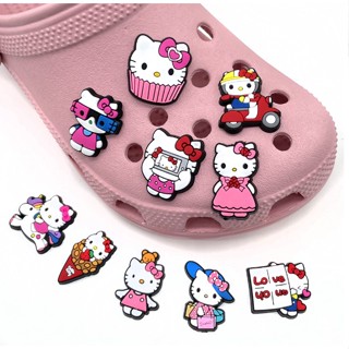 เข็มกลัด ลายการ์ตูน Melody Hello kitty Crocs Pin Jibbitz น่ารัก สําหรับติดรองเท้า 1 ชิ้น