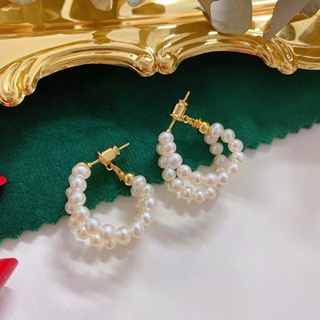 Freshwater pearl earrings  pearl handcrafted hand wound earrings elegant and versatile