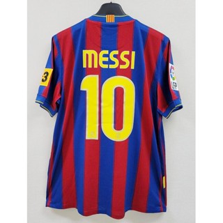 เสื้อกีฬาแขนสั้น ลายทีมเหย้า Barcelona 2009-2010 Houses MESSI 09-10 สไตล์เรโทร #เสื้อเชิ้ต 10 ชิ้น