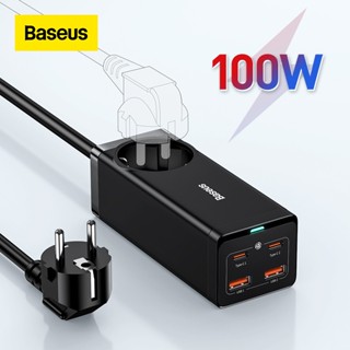 [แถมสาย PD 100W]Baseus รางปลั๊กชาร์จ 100 65W GaN3 Pro ชาร์จเร็ว สําหรับแล็ปท็อป iPhone 14 13 12 Pro Max Xiaomi Samsung