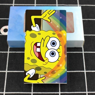 กล่องใส่บุหรี่อลูมิเนียมอัลลอยด์ แบบบางพิเศษ แบบพกพา ลาย SpongeBob SquarePants น่ารัก แบบสร้างสรรค์