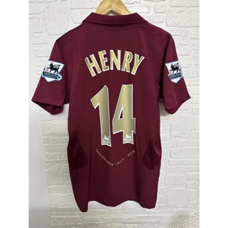เสื้อกีฬาแขนสั้น ลายทีมชาติฟุตบอล Arsenal HENRY BERGKAMP 05-06 ชุดเหย้า คุณภาพสูง สไตล์เรโทร