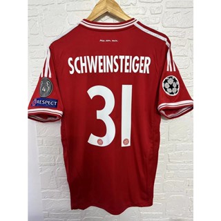 เสื้อกีฬาแขนสั้น ลายทีมชาติฟุตบอล Bayern Munich ROBBEN MULLER SCHWEINSTEIGER คุณภาพสูง 12-13 ชุดเหย้า