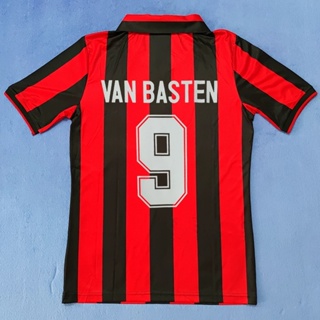 เสื้อกีฬาแขนสั้น ลายทีมชาติฟุตบอล AC Milan GULLIT VAN BASTEN 91-92 ชุดเหย้า คุณภาพสูง สไตล์เรโทร