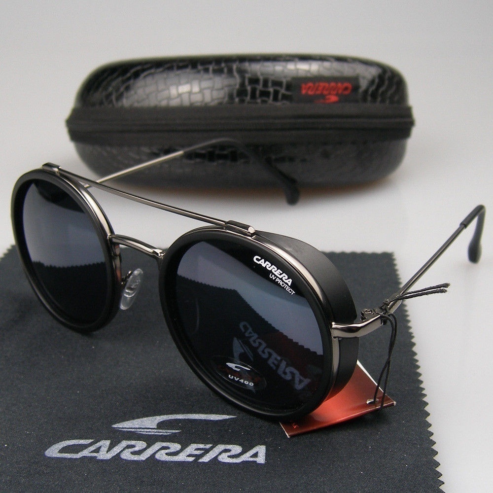 carrera-ใหม่-แว่นตากันแดด-ทรงกลม-เนื้อแมตต์-สีดํา-สไตล์เรโทร-แฟชั่นสําหรับผู้ชาย