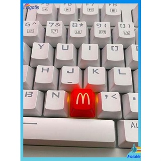 keycap ไทย keycap ปุ่มกด McDonald&amp;#39;s รูปแบบ M คีย์ Golden Arch Mechanical Keyboard บุคลิกภาพสร้างสรรค์เดียวส่งผ่านแสง R4สูงวัสดุ ABS