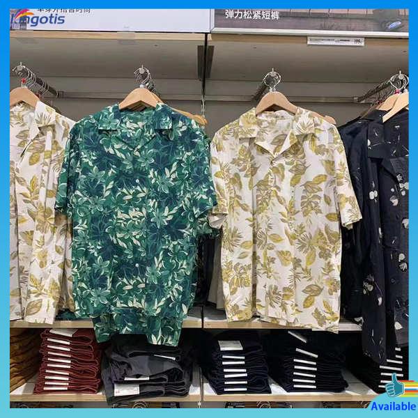 เสื้อฮาวาย-เสื้อฮาวายชาย-tengrui-ujia-summer-เอ็มens-เอ็มodal-ผสมผ้าฝ้ายพิมพ์ลายเสื้อคอปก458352-458353-458354