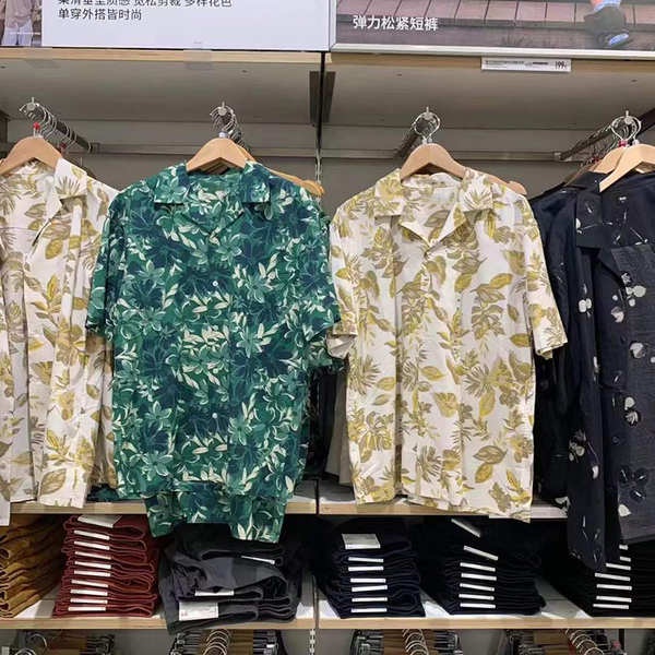 เสื้อฮาวาย-เสื้อฮาวายชาย-tengrui-ujia-summer-เอ็มens-เอ็มodal-ผสมผ้าฝ้ายพิมพ์ลายเสื้อคอปก458352-458353-458354