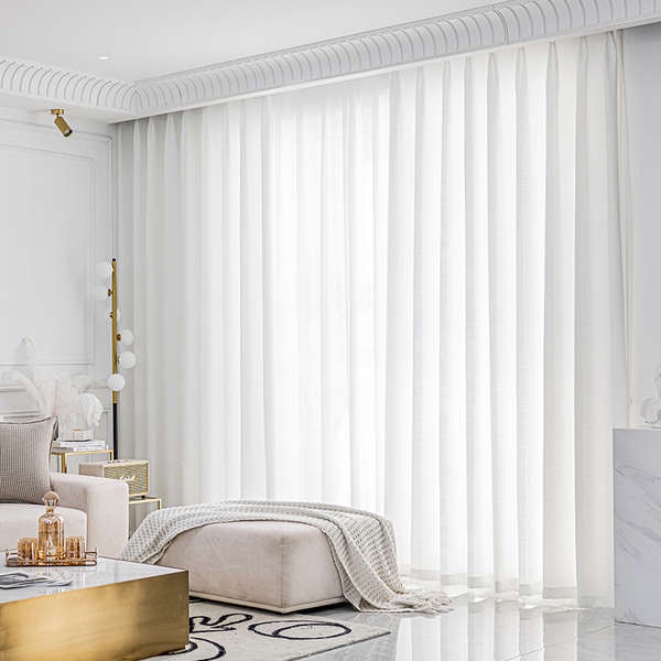 ผ้าม่านกันแสง-ผ้าม่านมินิมอล-ม่านโปร่งไม่โปร่งม่านโปร่งสีขาวระเบียงห้องนั่งเล่นห้องนอนฉากกั้นหน้าต่างสีขาวหน้าต่างเบย์หนาใหม่