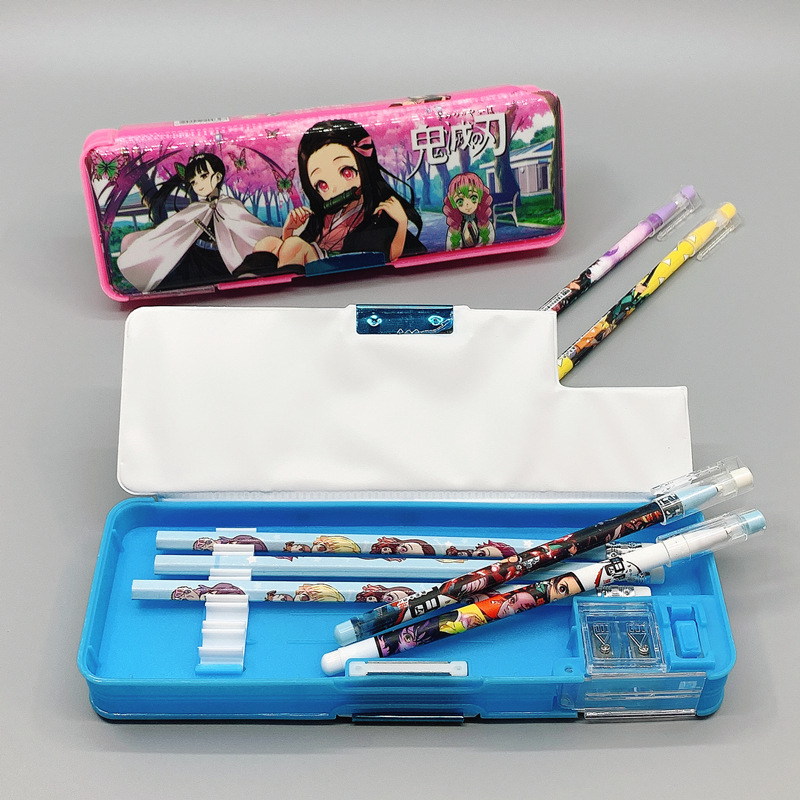 กระเป๋าดินสอพร้อมกบเหลาดินสอลายการ์ตูนอนิเมะ-kimetsu-no-yaiba-demon-slayer