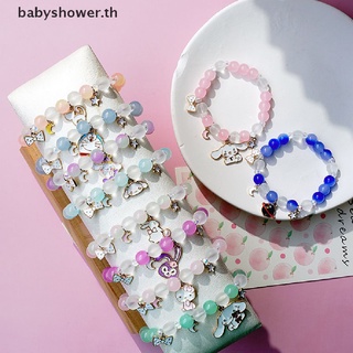 Shower สร้อยข้อมือคริสตัล รูปกระต่าย ดอกไม้น่ารัก สีม่วง ขนาดเล็ก สไตล์เกาหลี สําหรับผู้หญิง