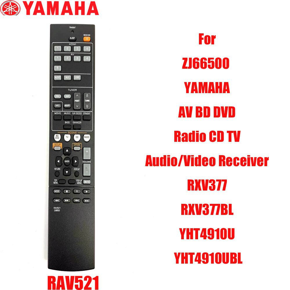 รีโมตคอนโทรล-สําหรับ-yamaha-av-rav521-rav491-rav375-rav462-rav463-rav521-rav522-rx-v377-rx-v447-rx-v479-yht-4910u-htr-2064-htr-2064sz-rx-v377bl-yamaha-rav435-ww510700-rav463-rav46