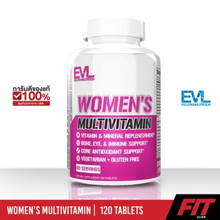 (ของแท้ พร้อมส่ง) EVLution Nutrition, Womens Multivitamin, 120 Tablets : วันหมดอายุ : 09 / 2022