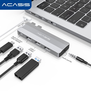 Acasis 5 in1 อะแดปเตอร์ฮับ USB C Type C เป็น USB3.0 USB3.2 สําหรับ Air 13 นิ้ว M1 2021 2020 2019 2018 2017 2016 Air 2020 2019 2018 Thunderbolt 3 พอร์ต USB-C