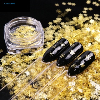 Farfi  90Pcs/Box Christmas Golden Snowflake Nail Art Sequins Ultra-thin Manicure Decor