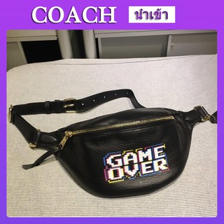 Coach F72909 กระเป๋าผู้หญิง  กระเป๋าข้ามร่างกาย กระเป๋าแฟชั่น  กระเป๋าหน้าอก กระเป๋าคาดเอว ถุงดำ