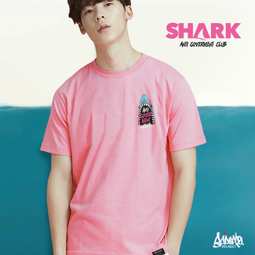 sale-โล๊ะสต๊อก-เสื้อไซส์ใหญ่-3xl-4xl-รุ่น-shark-สีชมพู-เสื้อยืดคนอ้วน-เสื้อคนอ้วน-bs