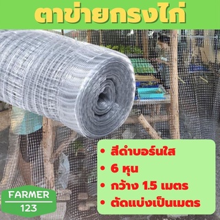 ตาข่ายกันนก สีบรอน์ 6 หุน กว้าง 1.5 เมตร ตัดขายเป็นเมตร ตาข่ายกรงไก่ ตาข่ายกันไก่ คุณภาพรับประกัน Farmer_123