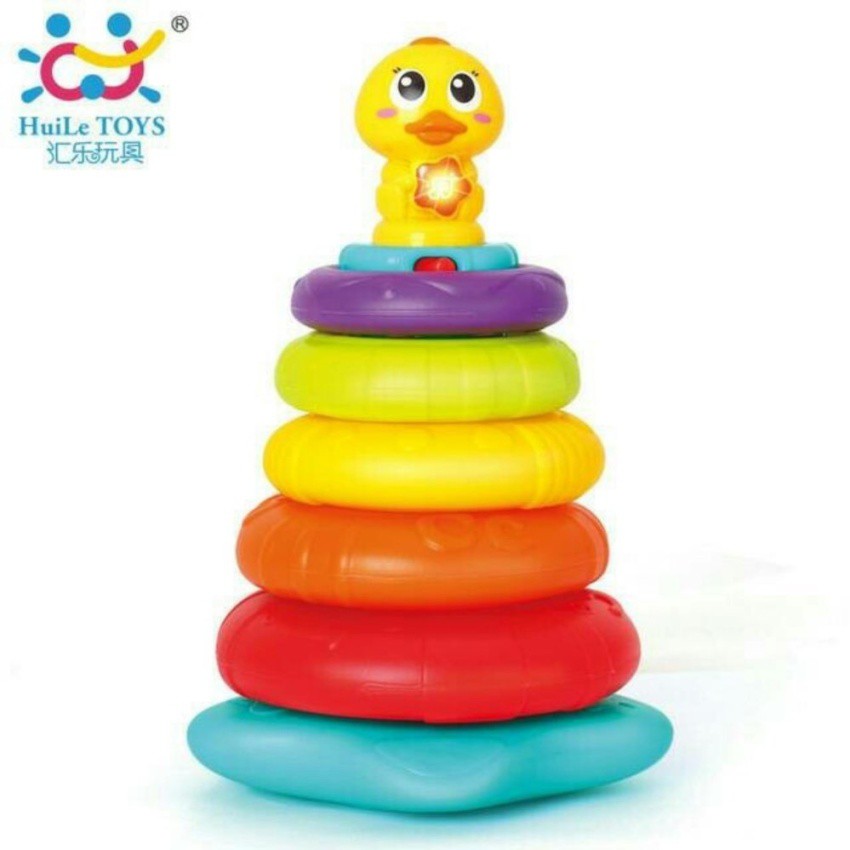 ของเล่นเสริมทักษะ-ห่วงเรียงดนตรีคุณหนูน้อย-stacking-rainbow-duck