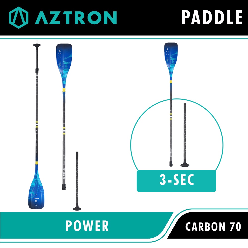 Aztron Palas De Paddle Surf Power Carbon 100 1 Secciones Plateado