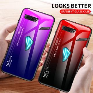 Asus ROG Phone II ZS660KL Case【Gradient Tempered Glass Back】Asus ROG Phone 2 Hybrid Thin Shockproof Cover Case