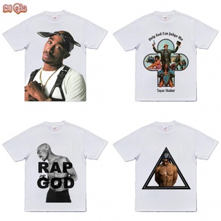 คอลูกเรือเสื้อยืดคอกลม21 สินค้าเดิม/เสื้อยืดโอเวอร์ไซส์/Rapper/2pac Tupac2.0/Oversize SML ดำ&amp;ขาว unisex🔥ผ้าฝ้ายแท้