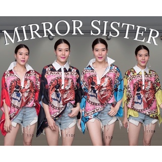 Code : 11001.2 เสื้อเชิ้ตทรงปีกค้างคาว เสื้อเขิ้ตเก๋ๆ งานป้าย Mirrorsister