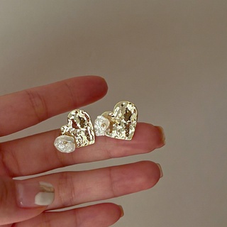 925 Silver Needle Small Cute Love Earrings Korean Design Irregular Acrylic Stud Earrings Creative Earrings for girls for