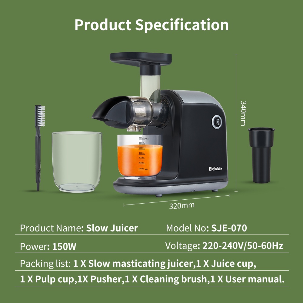 biolomix-เครื่องสกัดเย็น-bpa-ฟรี-150w-เครื่องคั้นน้ําผลไม้-และผัก-ความเร็วต่ํา-เครื่องสกัดอาหาร-slow-juicer