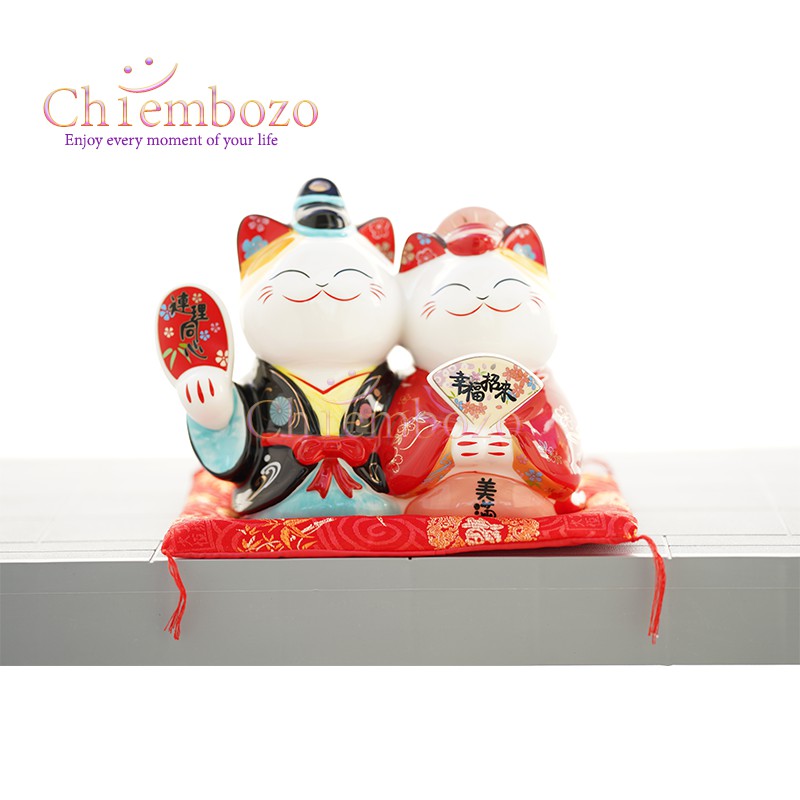 แมวกวักคู่-ชุดกิโมโนญี่ปุ่น-ขนาด-8-นิ้ว-เสริมโชคลาภ-เรียกลูกค้า-ความรัก-การเงิน-การงาน-ร่ำรวยๆๆ