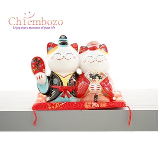 แมวกวักคู่ ชุดกิโมโนญี่ปุ่น ขนาด 8 นิ้ว เสริมโชคลาภ เรียกลูกค้า ความรัก การเงิน การงาน ร่ำรวยๆๆ