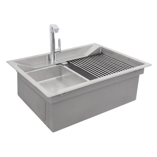Embedded sink SINK BUILT 1BOWL AXIA ATHENS 6650 STAINLESS Sink device Kitchen equipment อ่างล้างจานฝัง ซิงค์ฝัง 1หลุม AX