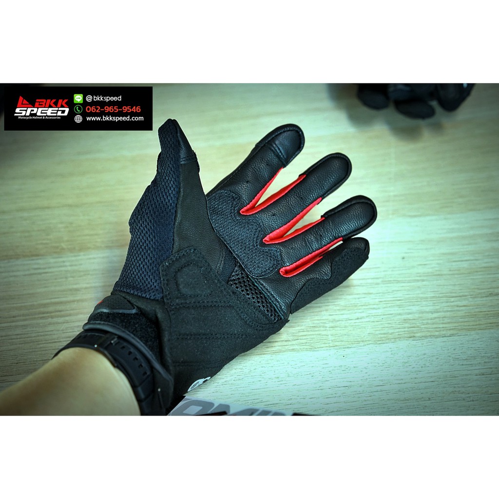 ถุงมือ-komine-gk-224-carbon-black-red-การ์ดคาร์บอน