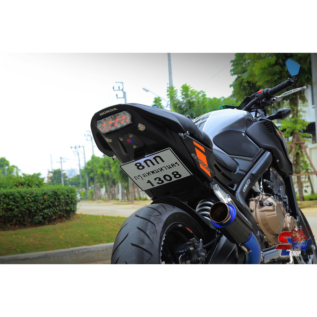 ชุดยึดทะเบียน-cbr650f-cb650f-ท้ายแต่ง-แบบยัดซุ้ม-พร้อมไฟส่องป้าย-พร้อมปลั้ก-จาก-92shop-bigbike