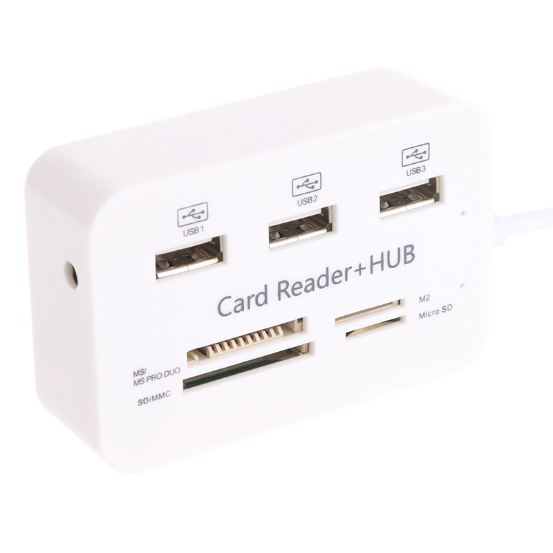 ภาพหน้าปกสินค้าZS 3 PORT 2.0 USB HUB + 4 SLOT Card Reader (สีขาว)รุ่น HC-02 จากร้าน zs.123 บน Shopee