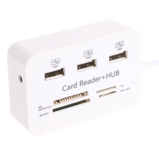 ภาพขนาดย่อของภาพหน้าปกสินค้าZS 3 PORT 2.0 USB HUB + 4 SLOT Card Reader (สีขาว)รุ่น HC-02 จากร้าน zs.123 บน Shopee
