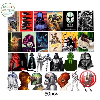 สติ๊กเกอร์ Star wars 93 สตาร์วอร์ 50ชิ้น สตาร์วอ star war สตาวอ เจได starwar เบบี้ โยดา baby yoda starwars Darth Vader