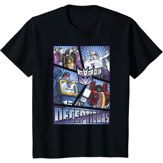 เสื้อยืดผู้ชาย90 Transformers Decepticons Cut Up Panels T-Shirt คุณภาพสูงผ้าฝ้ายแขนสั้นเทรนด์แฟชั่น