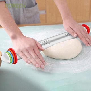 DOREEN Dumplings Noodles Pizza Fondant Stainless Steel Adjustable Removable Rings Rolling Pin