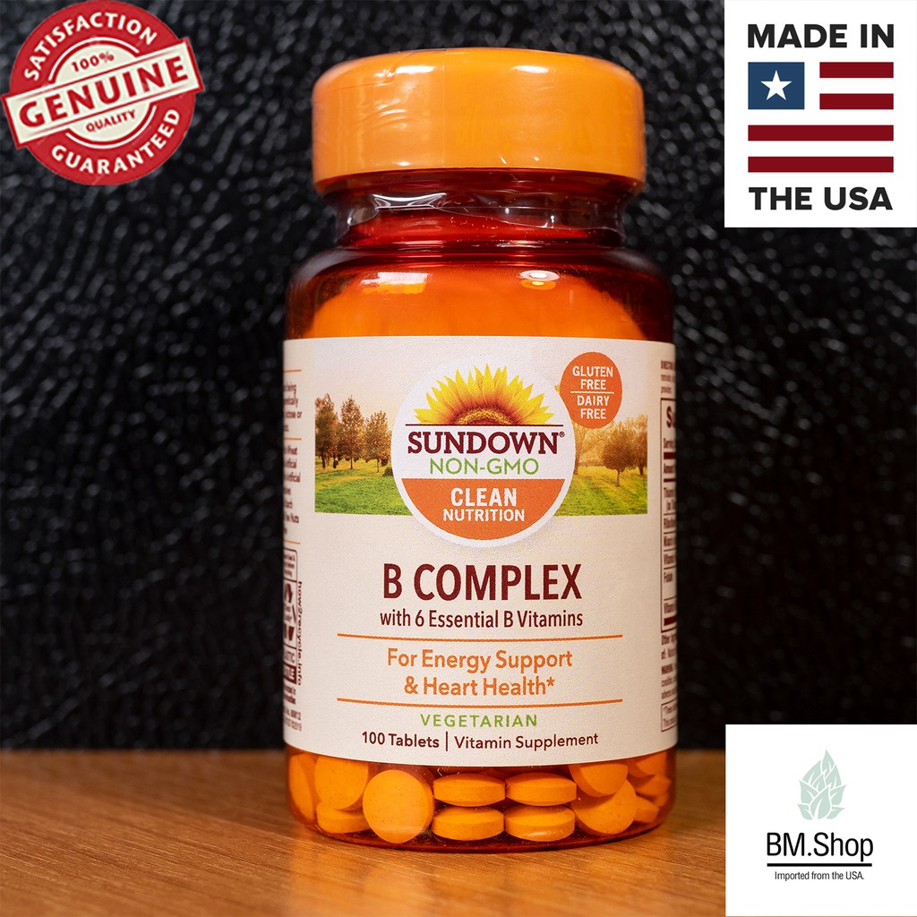 ภาพสินค้าพร้อมส่ง วิตามินบีรวม B-complex 100 เม็ด Folate sundown nutrition จากร้าน bmshopvitamin บน Shopee ภาพที่ 1