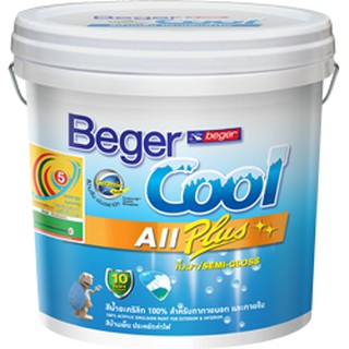 สีทาบ้าน เบเยอร์คูล ออลพลัส กึ่งเงา สีบ้านเย็น ขนาด 1/4 แกลลอน (ประมาณ 1 ลิตร) Beger Cool All Plus Semi-gloss