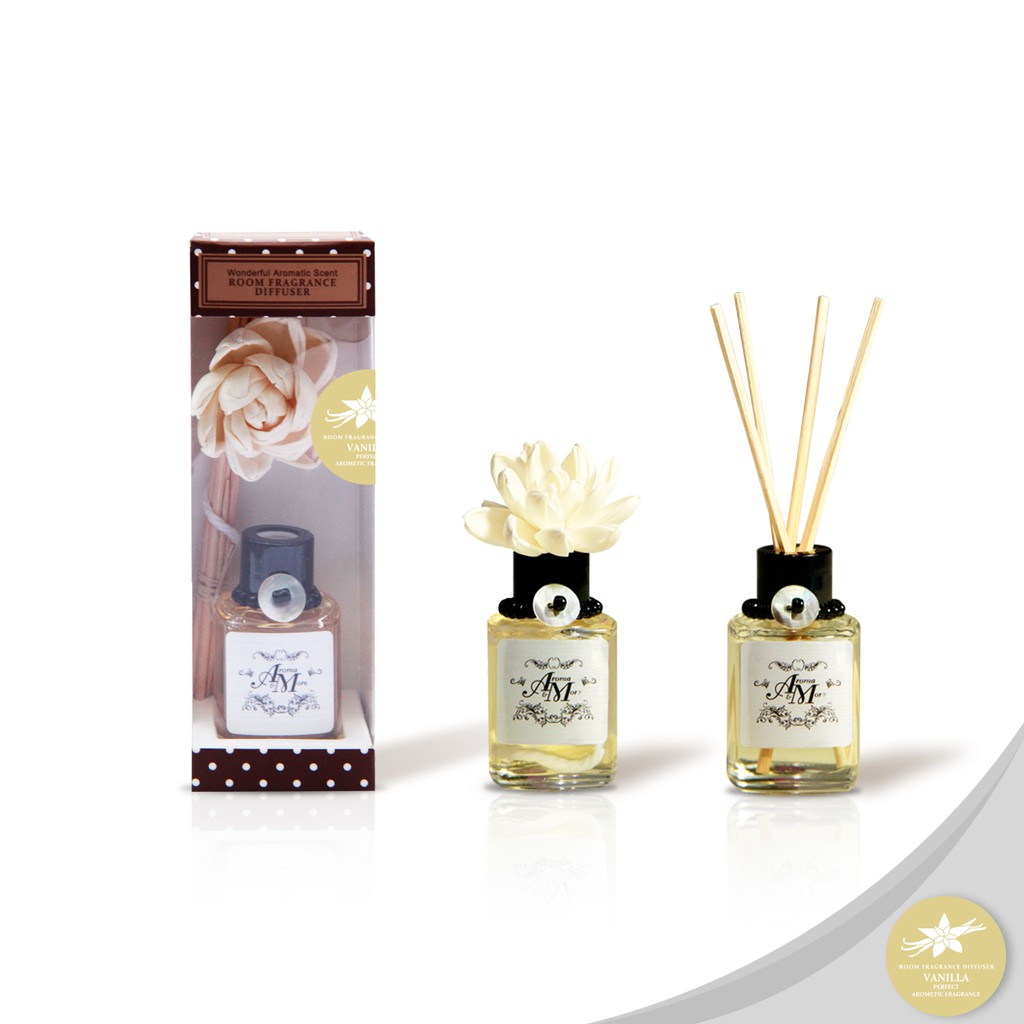 aroma-amp-more-vanilla-ชุดน้ำหอมกระจายกลิ่นวานิลลา-กลิ่นหอมสดชื่น-room-fragrance-diffuser-30-100ml-200ml-refill
