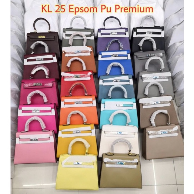 กระเป๋าสะพาย-kl-epsom-pu-25-cm-อะไหล่ทอง-ของแถมฟรี