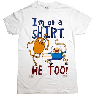【🔥🔥】100%cotton เสื้อยืดผู้ชายแฟชั่น Adventure Time I Am On A T Shirt men เสื้อ ยืด ผู้ชาย คอกลม โอเวอร์ ไซส์